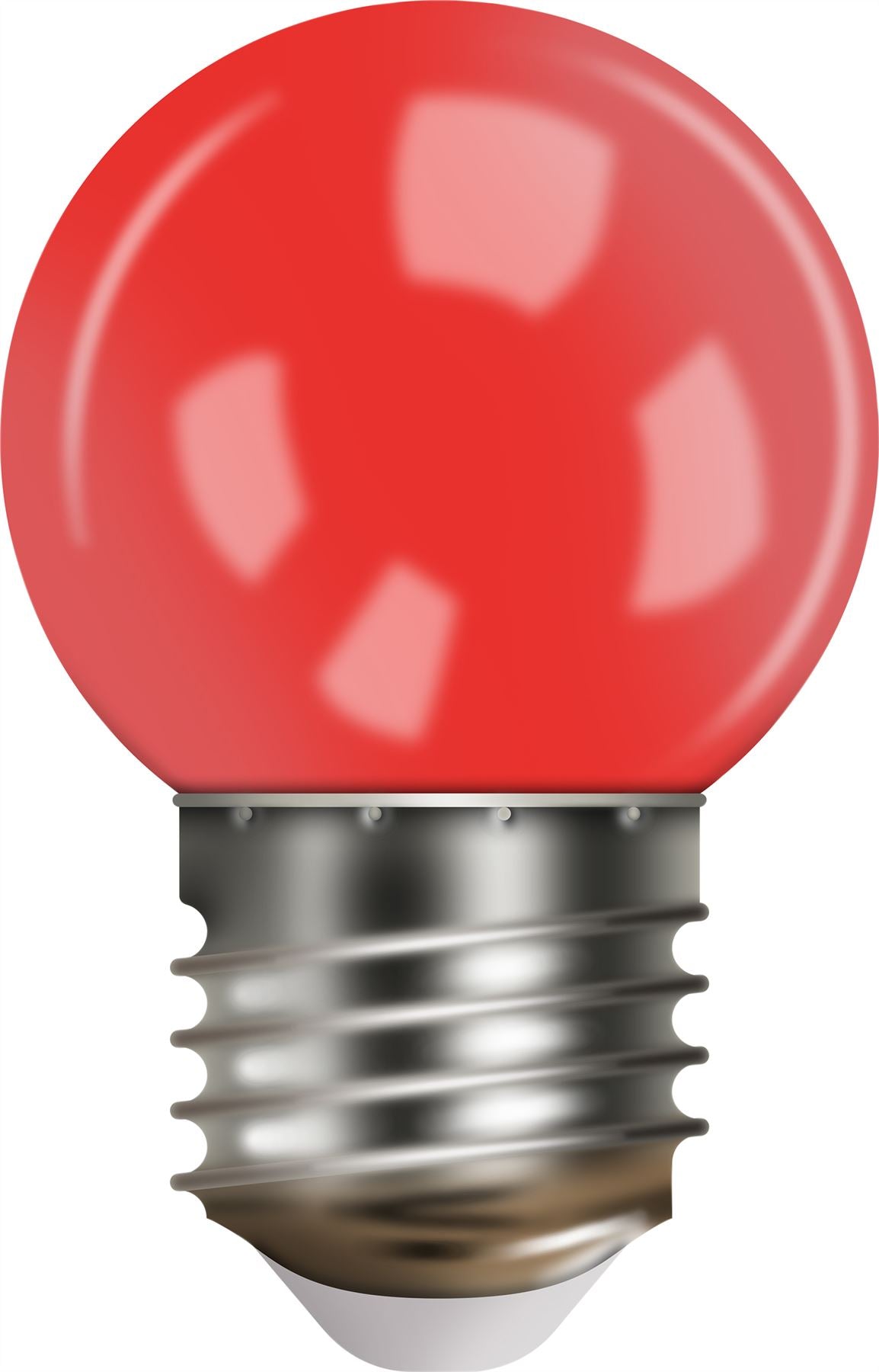 Easy-Connect Festoon 2W Red Coloured LED Golf Ball Anti Shatter Polycarbonate G45 E27