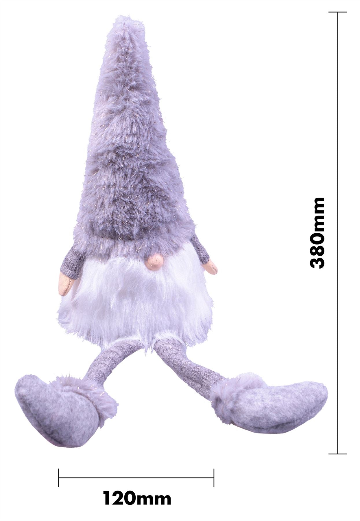 Christmas Long Legged Gonk Nordic Style Gnome Xmas Decoration - Henderick (Grey)