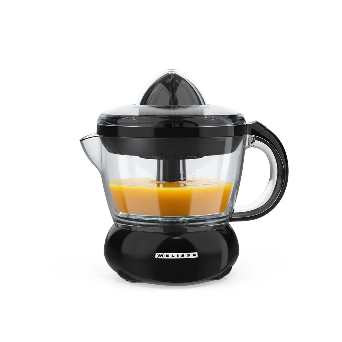 MELISSA 0.7L Electric Citrus Press Juicer Squeezer, 40W Motor, with Bi-Directional Twist, 2 x Interchangeable Cones, and Easy Pour Spout, for Lemon Grapefruit Orange Lime Juice Extractor - Black