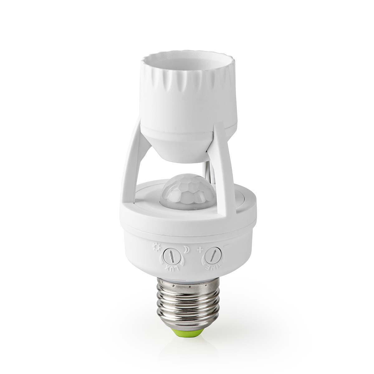 E27 Light Lamp Socket PIR Occupancy Motion Sensor Detector, Converter Adaptor, Ceiling Mount, 360 Degree 6m Range, White