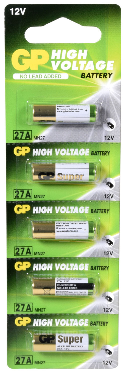 Gp 27A Battery 12V Alkaline -  5 Pack