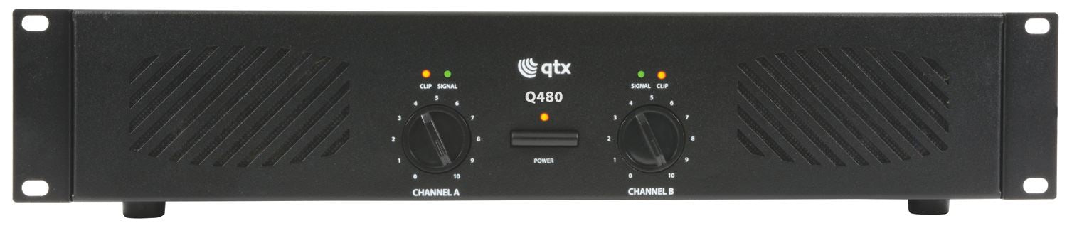 QTX Q480 Stereo Power Amplifier, 2x 120W RMS