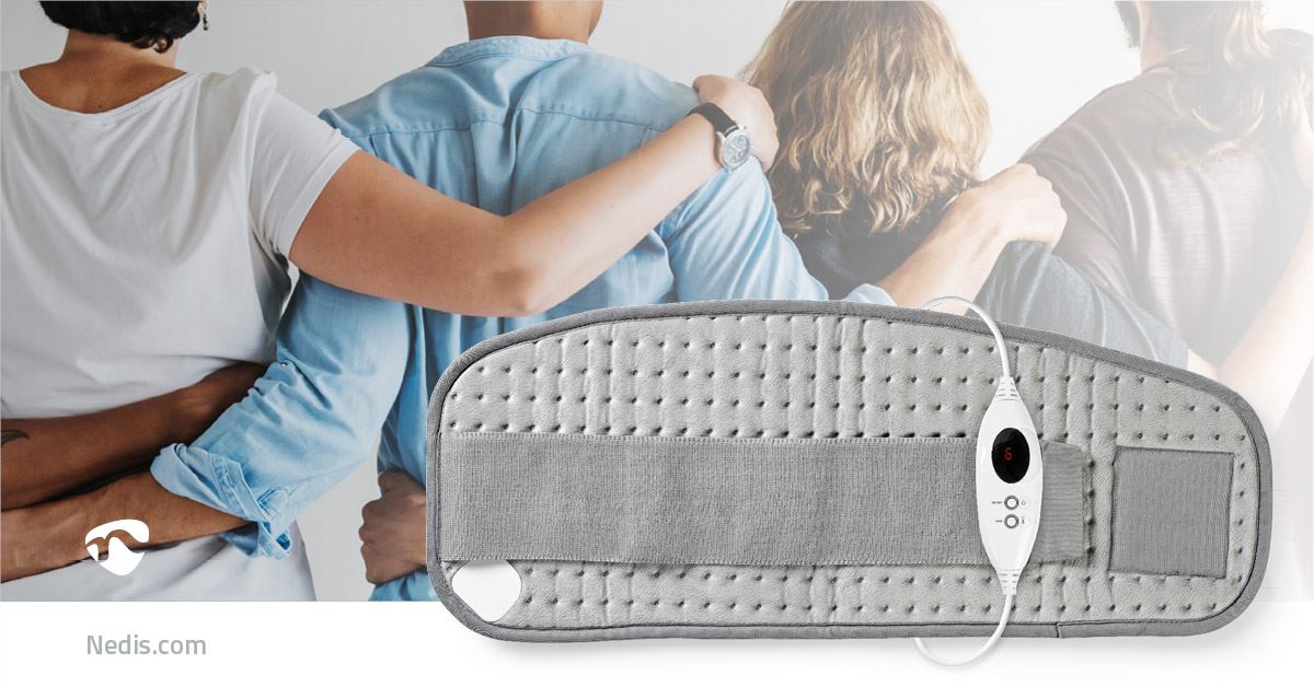 Nedis Heating Pad | Stomach and Back | 6 Heat Settings | Overheating protection | Washable