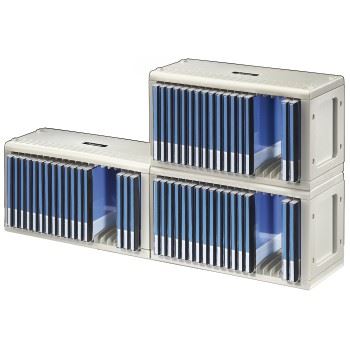 Hama 20 CD Rack Stacking Storage Box Fitting for 20 CDs In Cases - Gre