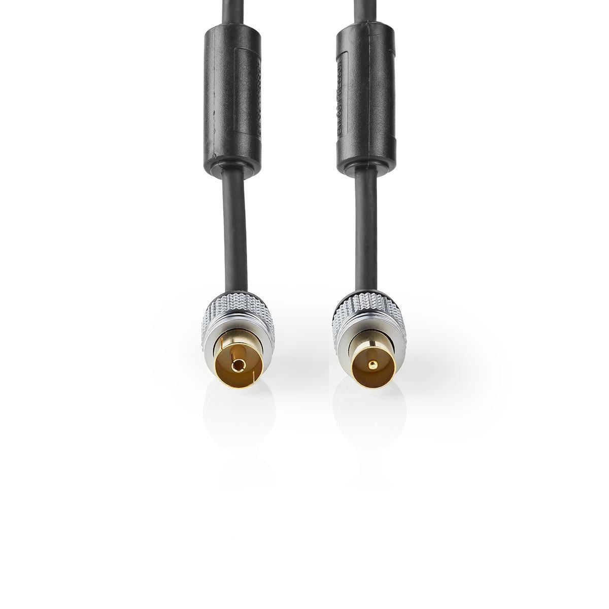 Nedis Coax Cable | IEC (Coax) Male | IEC (Coax) Female | Gold Plated | 75 Ohm | Double Shielded | 2.50 m | Round | PVC | Anthracite