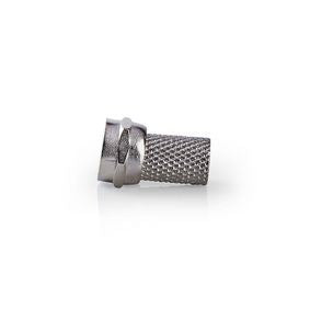 Nedis F-Connector | Straight | Male | Nickel Plated | 75 Ohm | Twist-on | Cable input diameter: 6.4 mm | Zinc Alloy | Silver | 25 pcs | Polybag