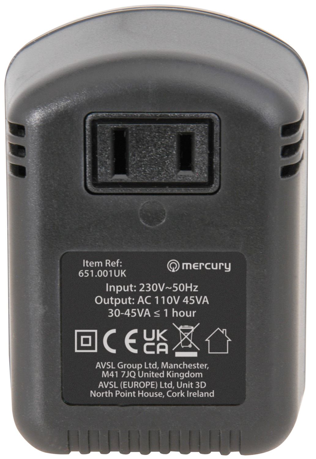 Mercury UK to USA Step-down Voltage Converter  230v - 110v (45W)