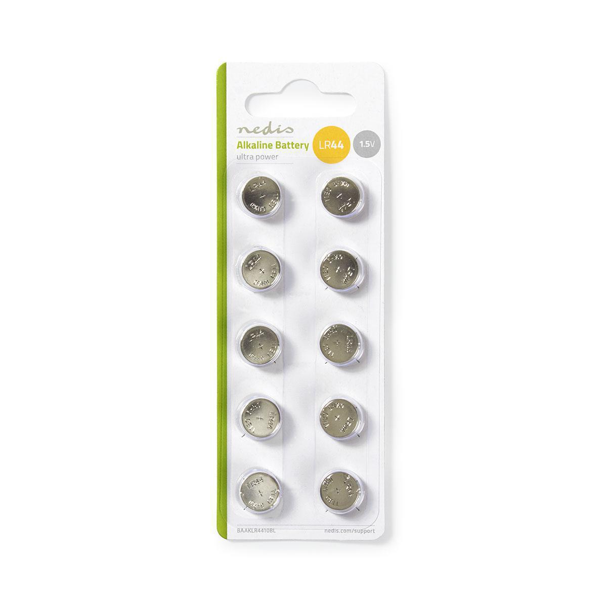Nedis LR44 Alkaline Button Cell Battery | 1.5 V DC | 10-Pack