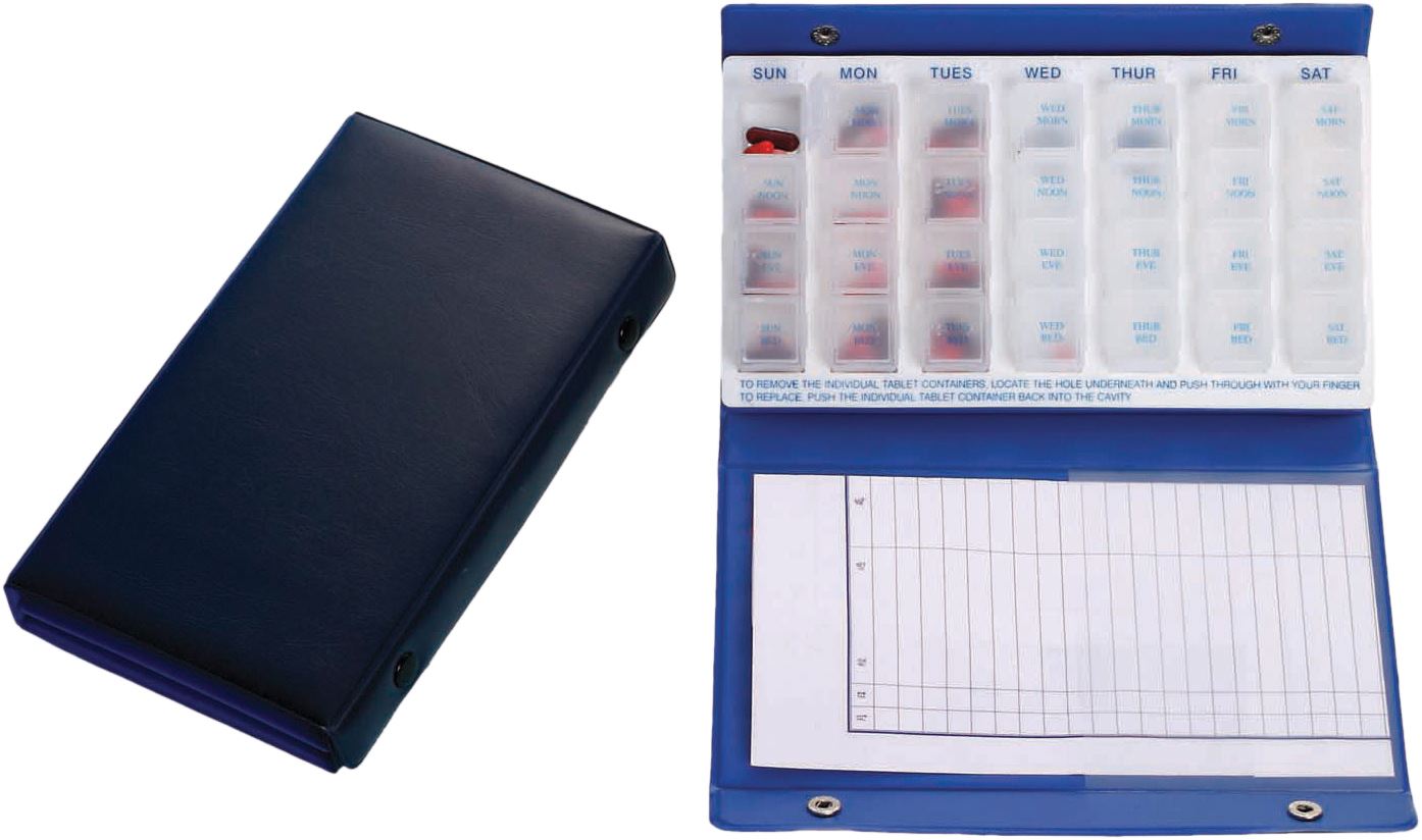 7 Day Pill Dispenser Tablet Box Organiser. 4 Compartments per Day, Bre