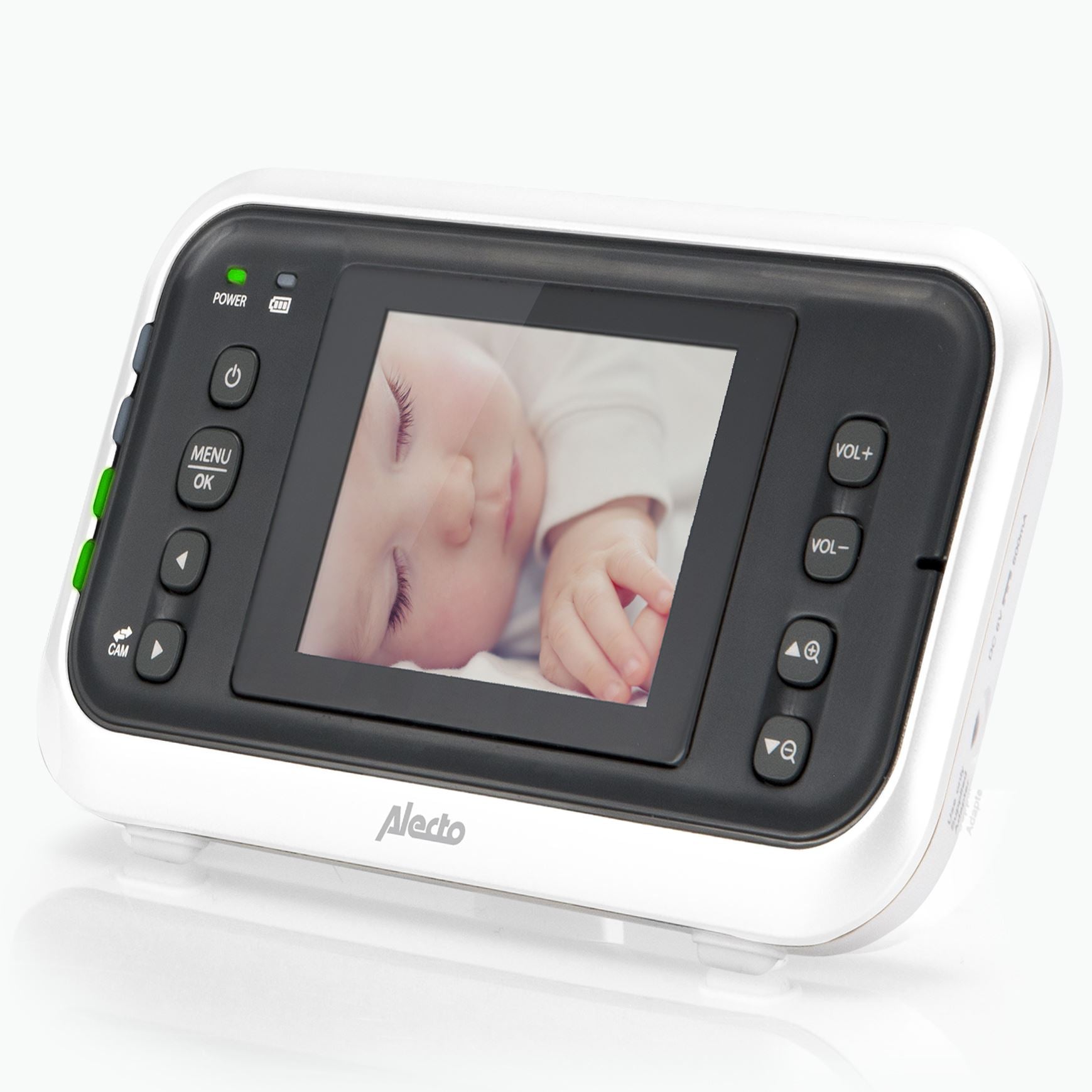 Alecto DVM-75+ Wireless Video Baby Monitor 2 Cameras with 2.4" Colour Display Screen - White / Grey