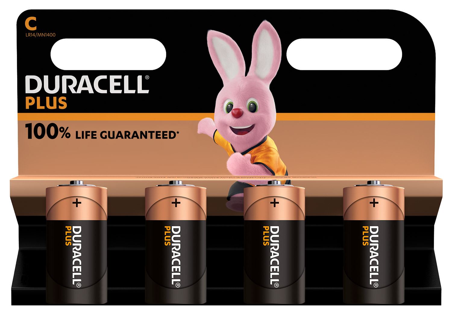 Duracell C Battery Plus 100% - 4 Pack