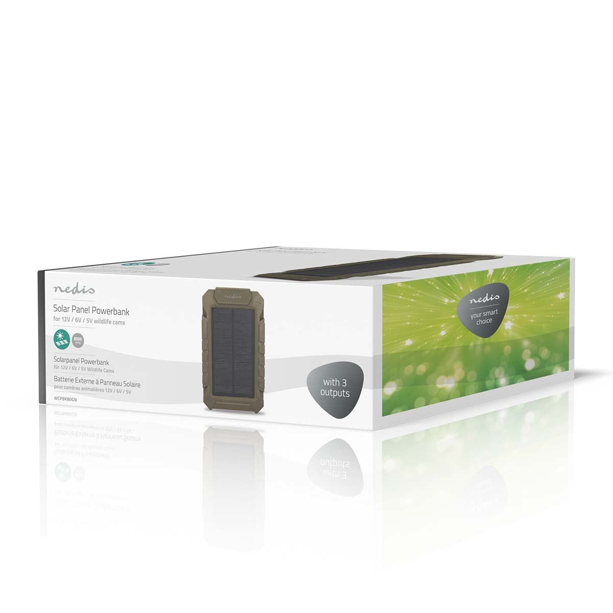 Nedis Multi Wildlife Trap/Security Solar Panel for DC 5V, 6V, 12V 1A/0.5A Outdoor Powerbank Battery, Solar Panels with DC USB-C Cables Kit, Adjustable Mount & Strap, IP65 Waterproof, Cable Split Kit