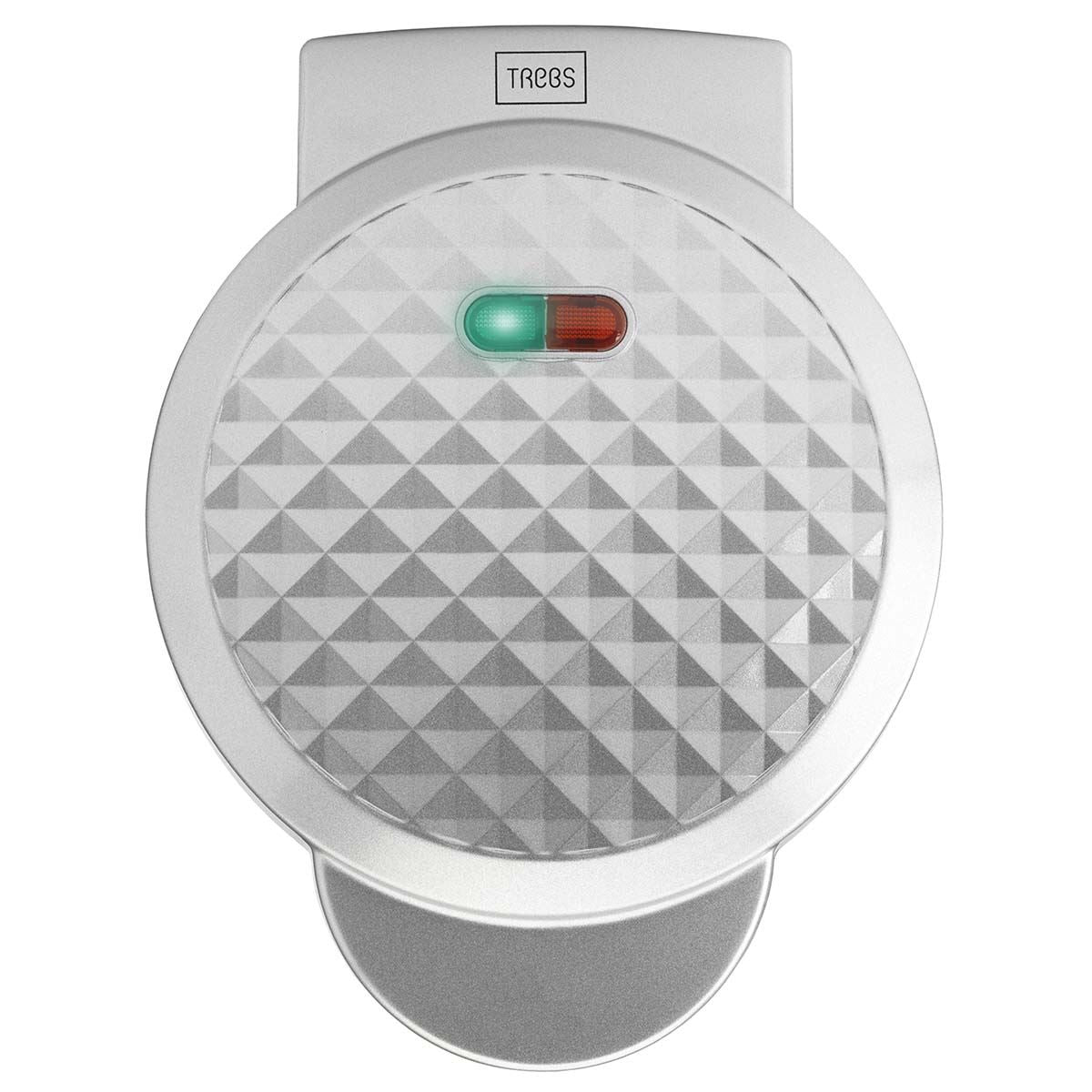 Trebs Waffle Maker Iron, Single Bubble Shape Waffle Machine with Non Stick Plates & Adjustable Temperature Control, 1000W - White