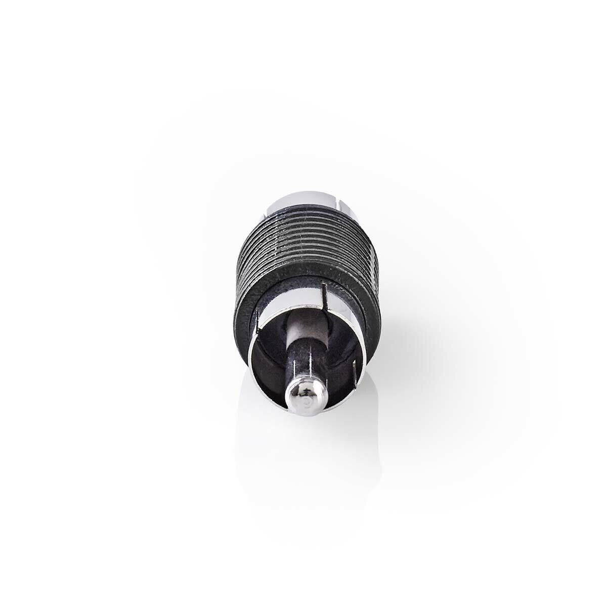 Audio Adapter Plug 1x RCA Male Plug to 1x RCA Female Socket - Black