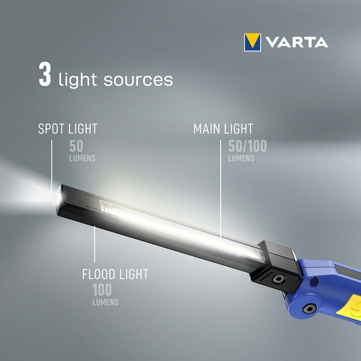 Varta Work Flex® Multifunction Work Light / Torch F20R Rechargeable