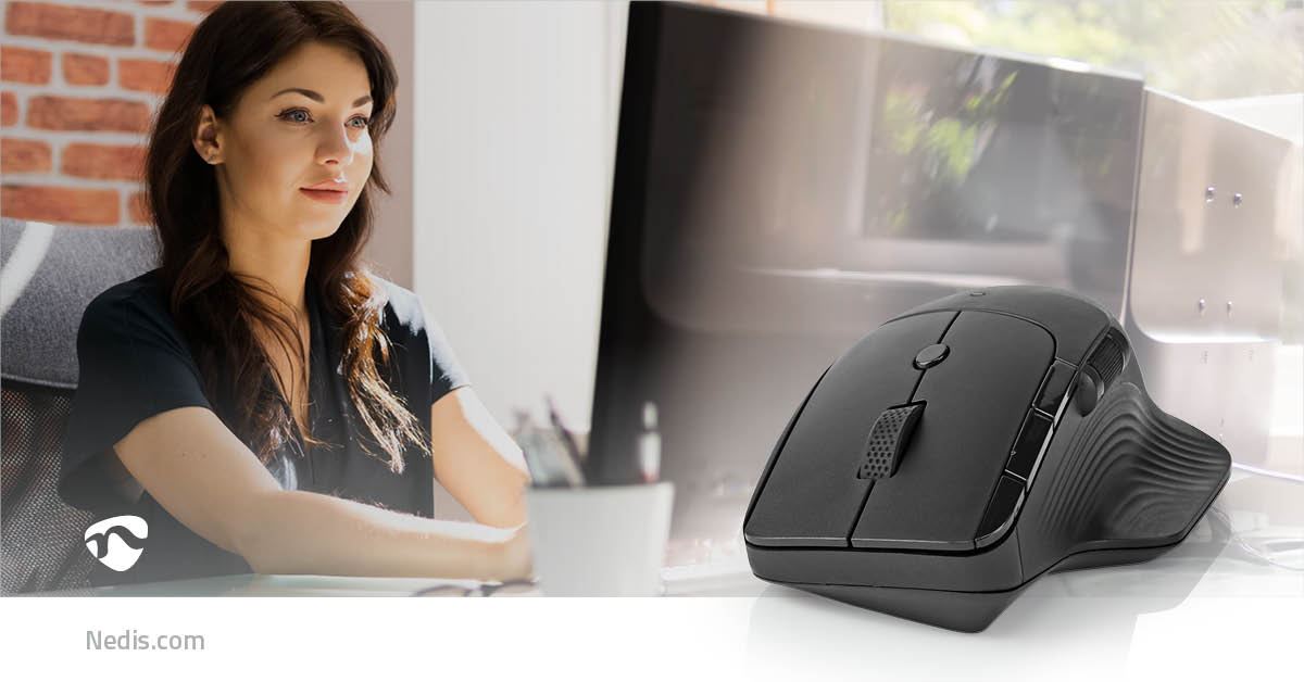 Nedis Mouse | Wireless | 800 / 1200 / 1600 dpi | Adjustable DPI | Number of buttons: 6 | Right-Handed