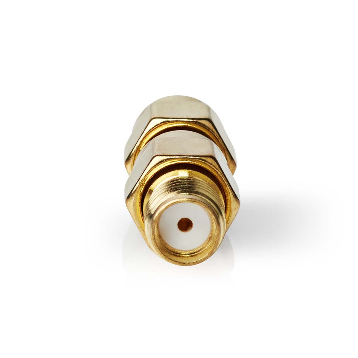 Nedis SMA Adapter | SMA Male Reverse Polarity | SMA Female | Gold Plated | 50 Ohm | Straight | Copper | Gold | 2 pcs | Box