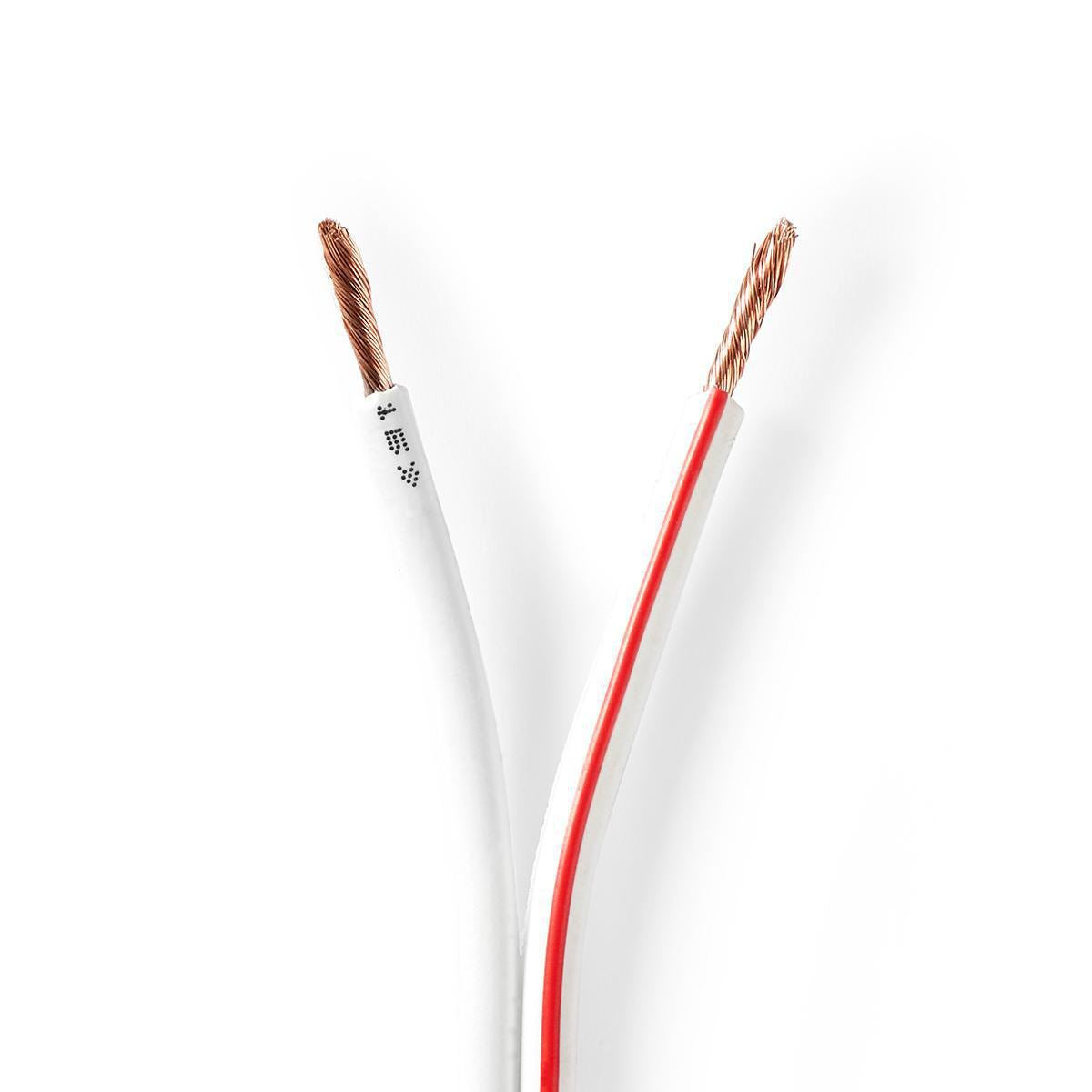 Nedis Speaker Cable | 2 x 2.50 mm² | CCA | 100.0 m | Round | PVC | White | Wrap