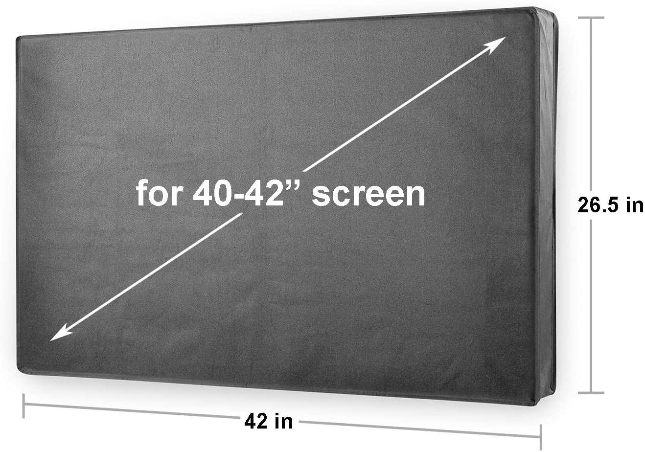 Nedis Outdoor TV Screen Cover, 40-42 in, Weatherproof Oxford Cloth, 360 Protection From Rain, Sunlight, Dust & Wind, with Side Zips & Remote Control Pocket, for Garden, Pub or Commercial Use