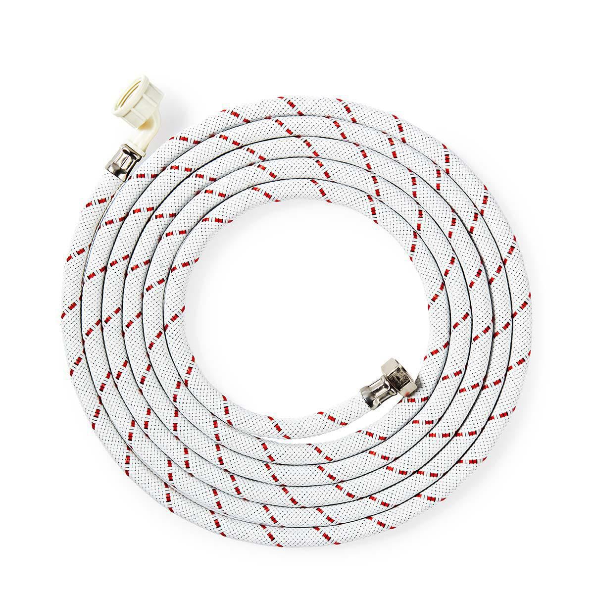 Nedis Nylon Hot Water Inlet Appliance Hose | 1/2'' | 3/4'' | 10 Bar | 90 °C | 4.00 m | Application: Dish / Washing Machine | Nylon | Red / White