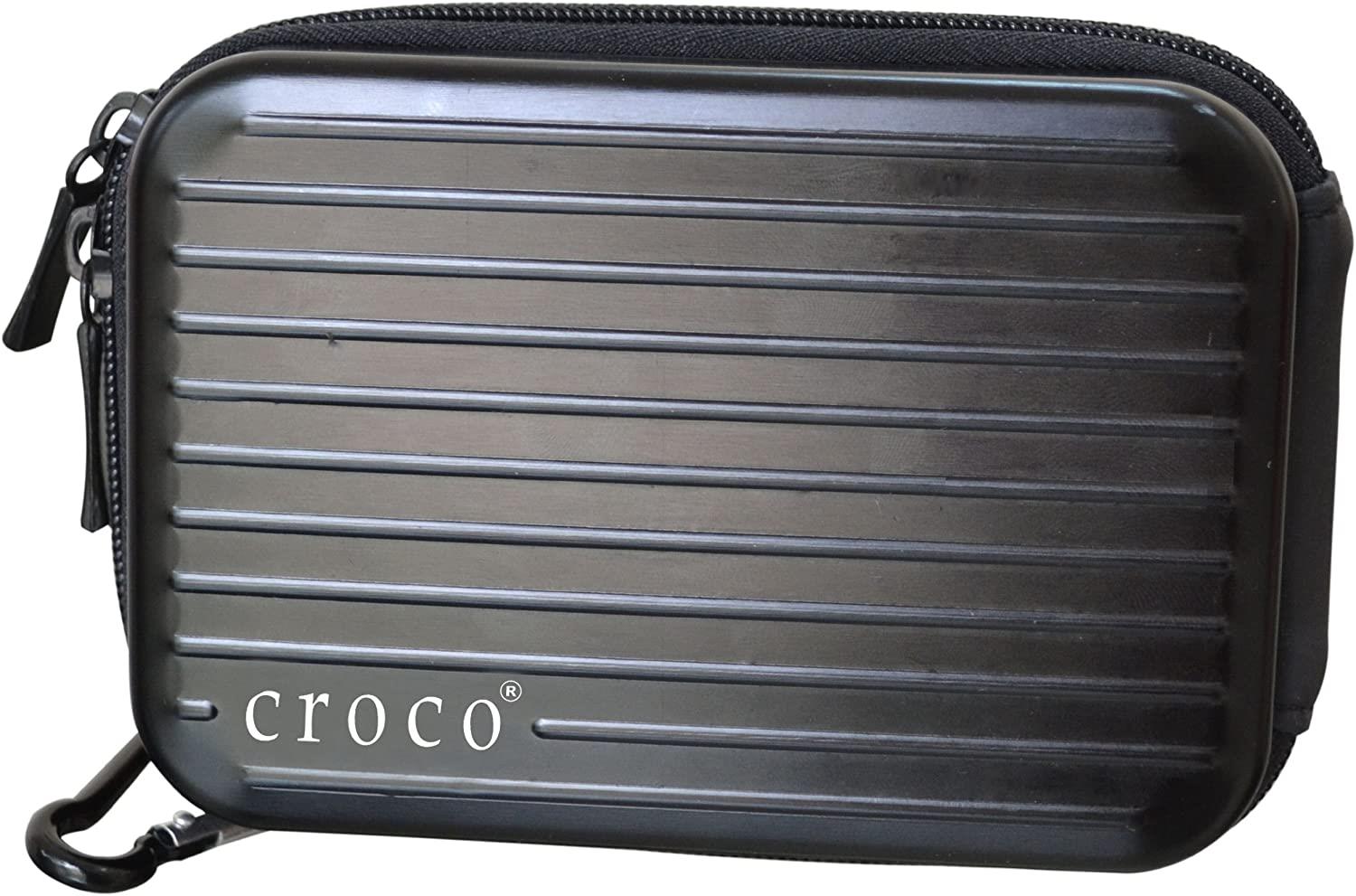 Croco "Flight" Alumininim Universal Digital Camera Hard Case Pouch Bag - Black