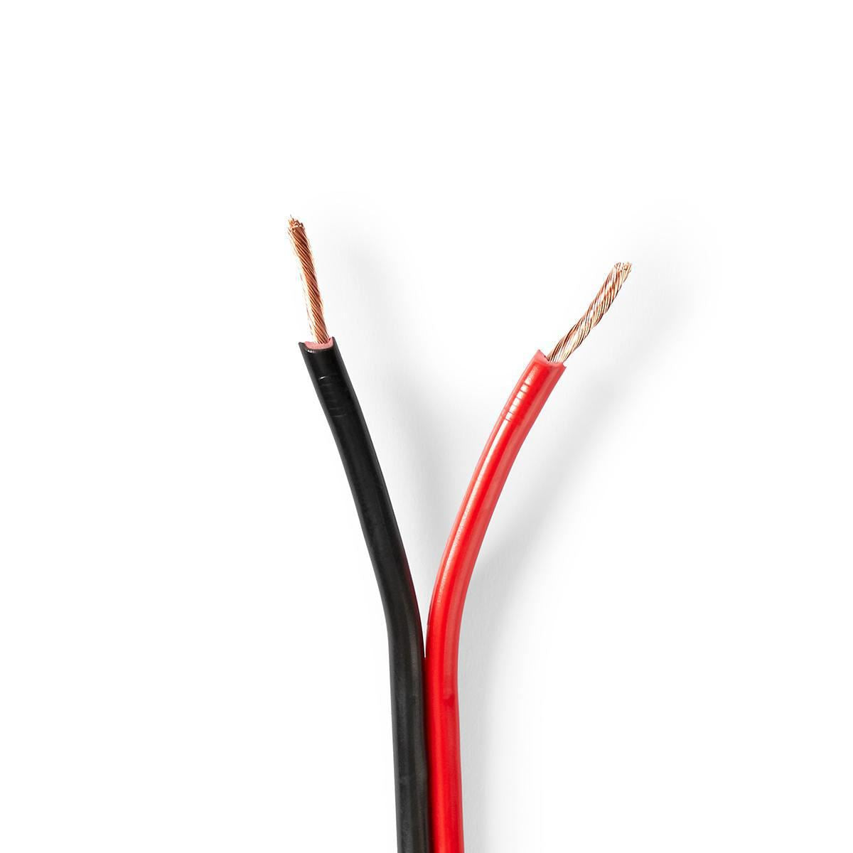 Nedis Speaker Cable | 2 x 1.50 mm² | Full Copper| 100.0 m | Round | PVC | Black / Red | Reel
