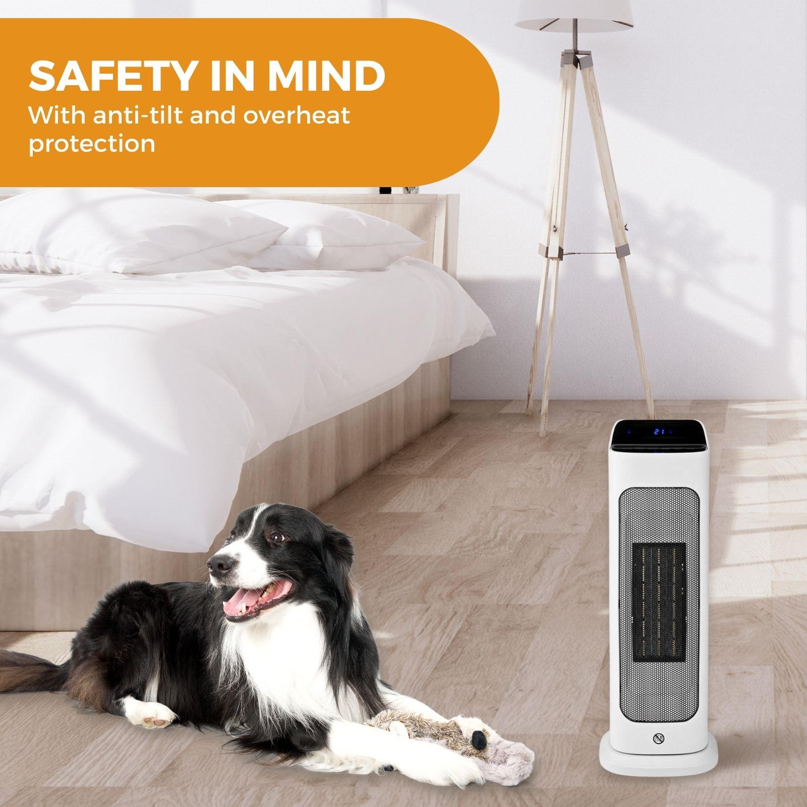 Nedis SmartLife Ceramic PTC Fan Heater | Wi-Fi | 2000 W | 2 Heat Settings | Oscillation | Display | 10 - 49 °C | Android™ / IOS | White