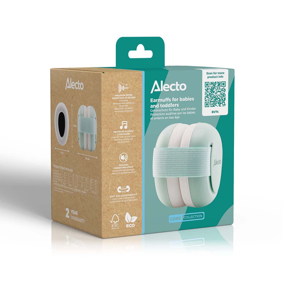 Alecto BV74 Kids Ear Defenders Babies/Toddlers, Age 1-5, Certified 25dB, Adjustable Size, Noise Cancelling Headphones, Ear Defenders Autism, Ear Muffs for Toddler, Boys, Girls, School - Pink