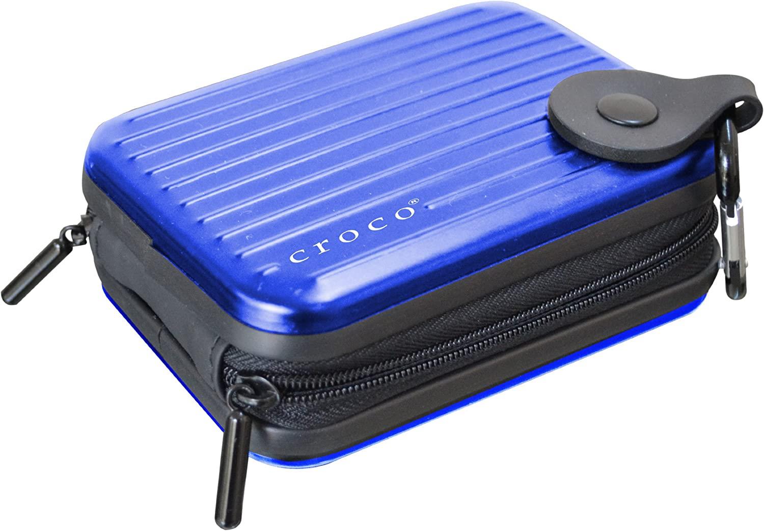 Croco  "Flight" Alumininim Universal Digital Camera Hard Case Pouch Bag - Blue