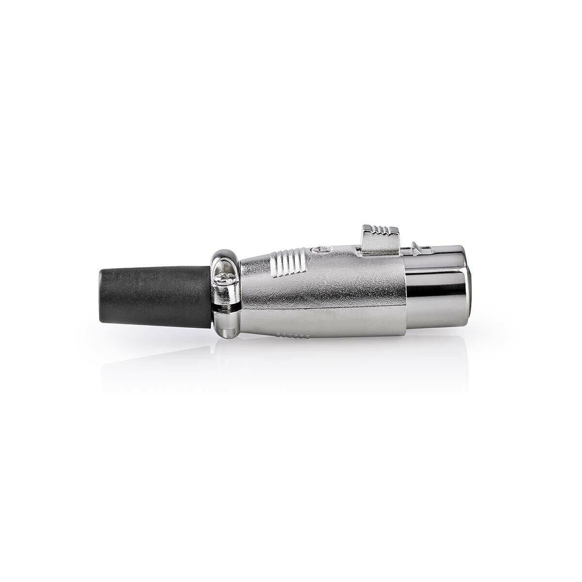 Nedis XLR Connector | Straight | Female | Nickel Plated | Soldering | Cable input diameter: 7.0 mm | Metal