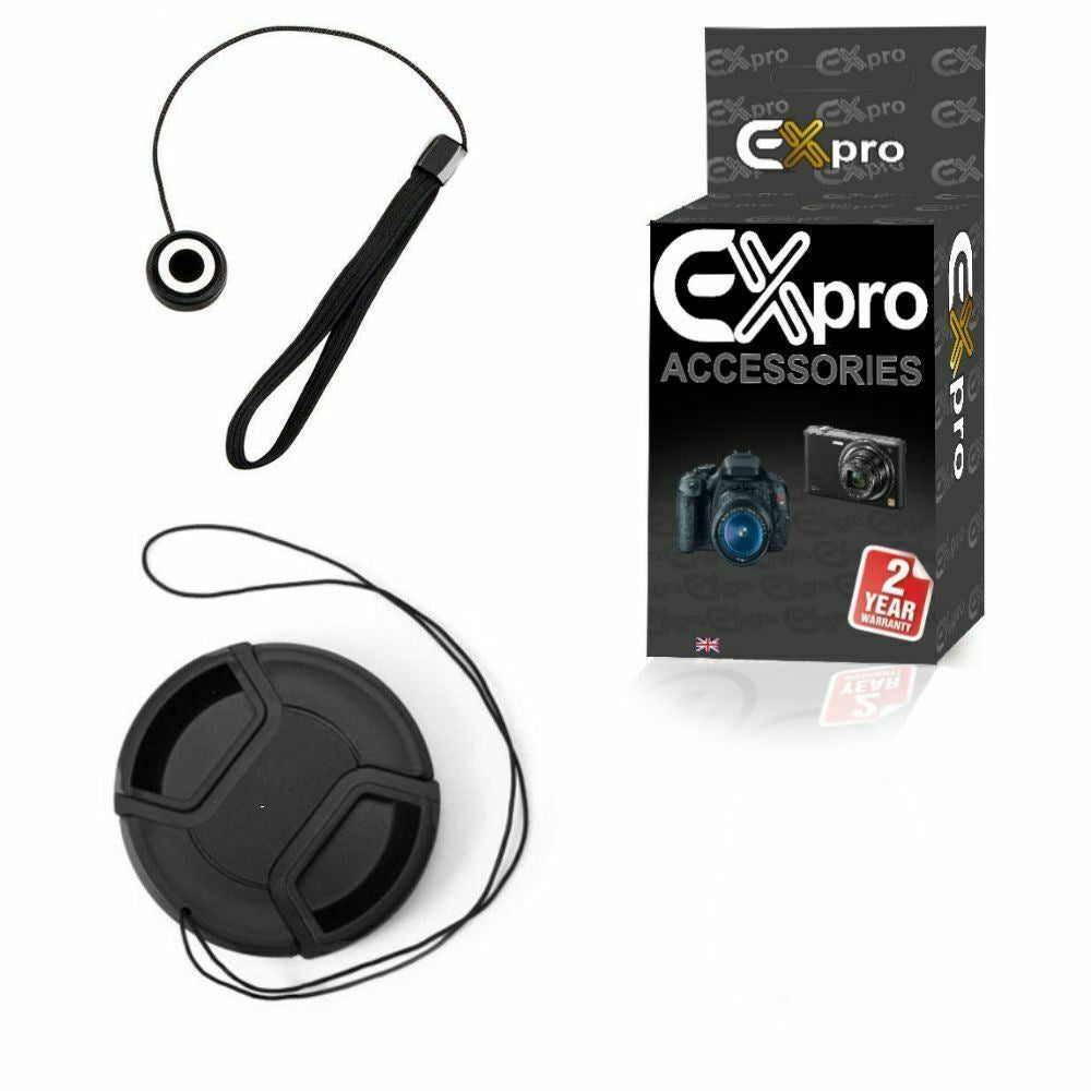 Ex-Pro 62mm Snap-on / Clip on Pinch Lens Cap with Keeper Holder [Elasticated]