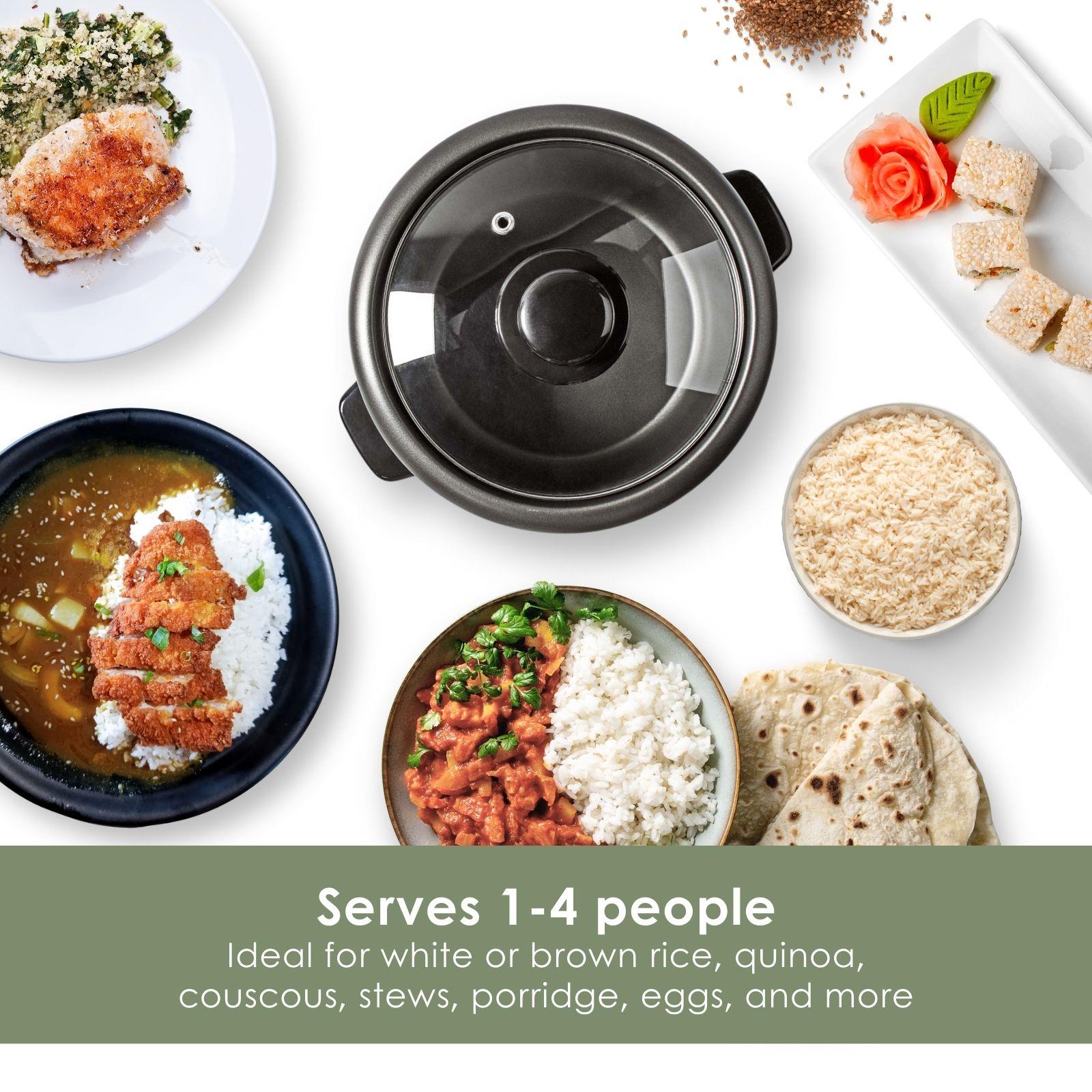 MELISSA 1L Rice Cooker with Keep-Warm Function & Boil Dry Protection, 500W, for 1-6 People, Quick Preparation Without Burning, Non-Stick Coating, Stainless Steel