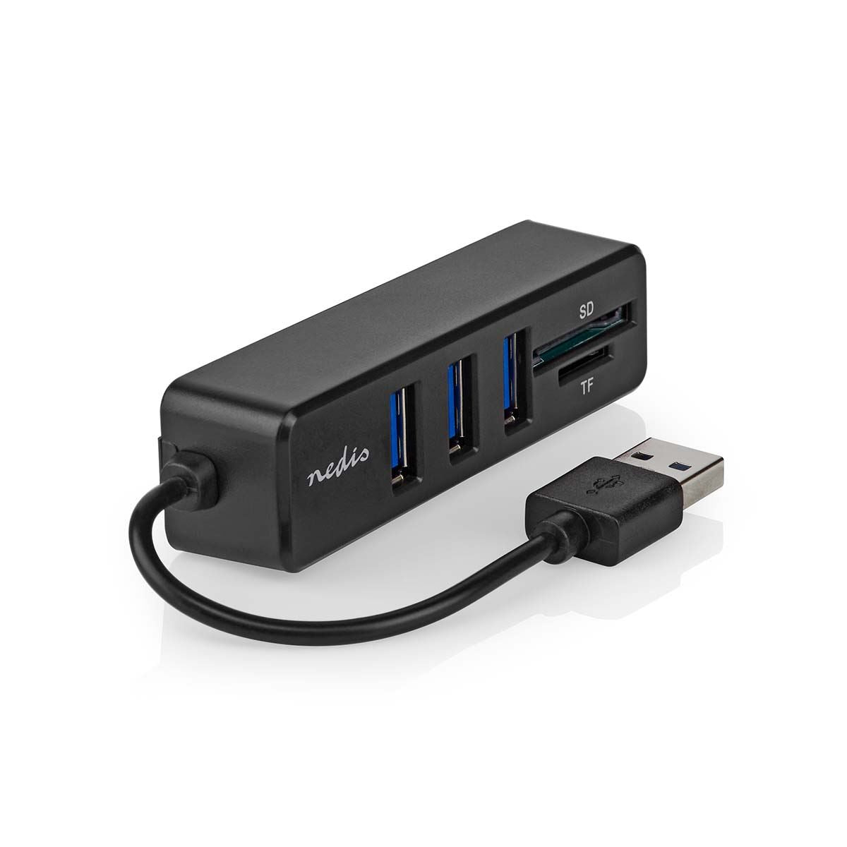 Nedis USB Hub | 1x USB-A | 3x USB A Female | 5 port(s) | USB 2.0 | USB Powered | SD & MicroSD