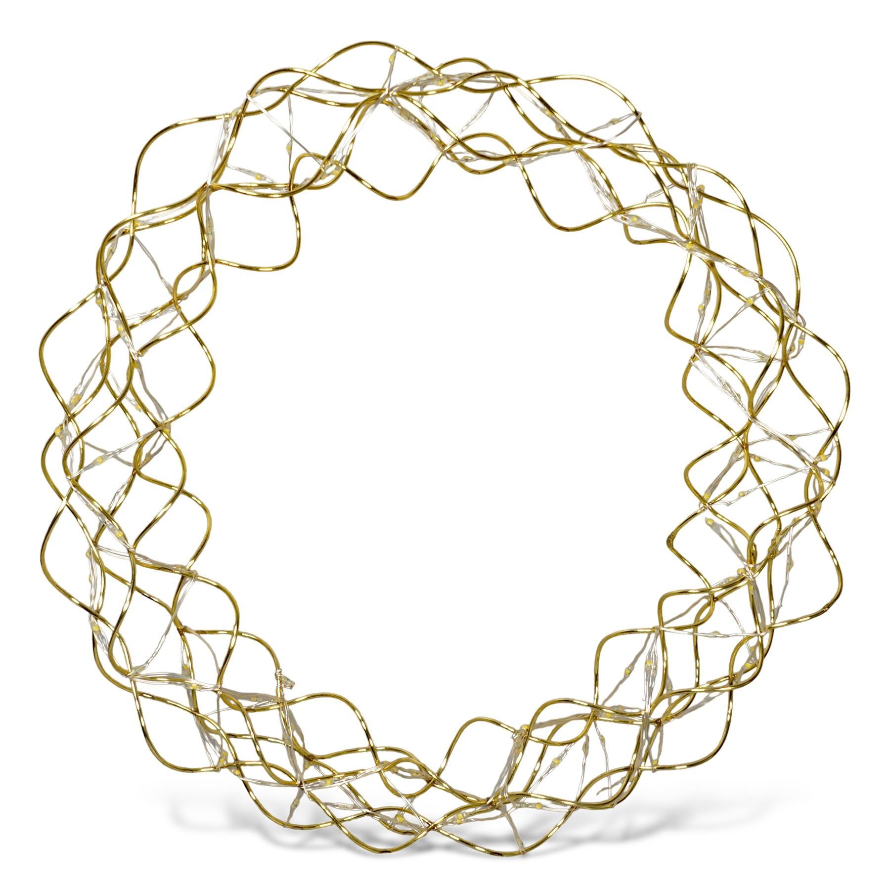 Outdoor 140 LED Copper Gold Christmas Wreath with Timer Power Supply and 10m Lead