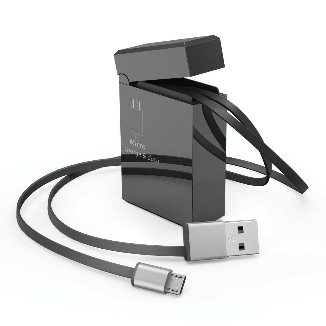 Hama Retractable USB Cable | USB 2.0 | USB-A Male | USB Micro-B Male | 480 Mbps | Nickel Plated | 0.75 m | Flat | PVC | Black