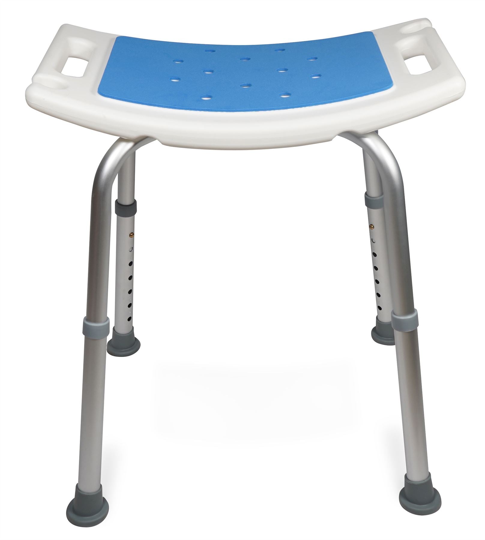 Aidapt Shower Stool with Seat Padding.Height Adjustable,Shower Head Holder,Minimal Assembly,No Tools Required,Non-Slip Ferrules,Integral Seat Handles,Elderly,Disability,Bath Chair