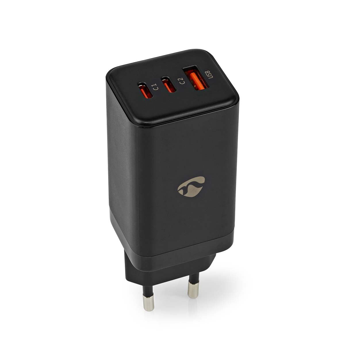 Nedis EU Euro Travel Wall Charger | 65 W | GaN | PD3.0 18W / PD3.0 20W / PD3.0 27W / PD3.0 36W / PD3.0 45W / PD3.0 60W / PD3.0 65W / QC3.0 | Quick charge feature | 3.0 / 3.25 A | Number of outputs: 3 | USB-A / 2x USB-C™ | Automatic Voltage Selection | Bla