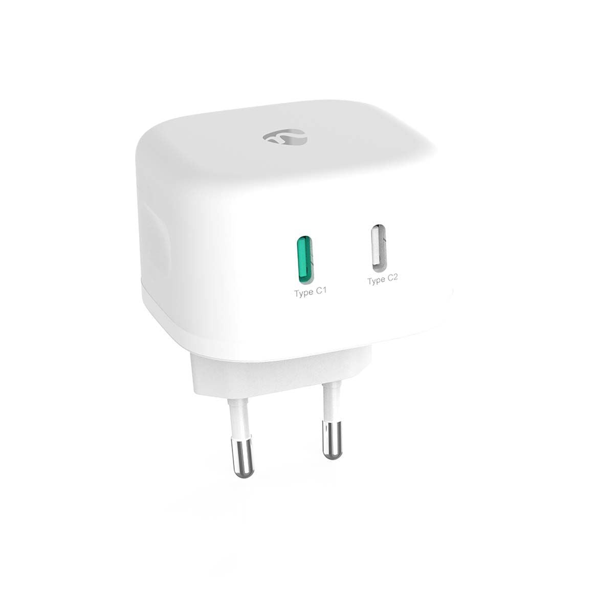 Nedis EU Euro Travel Wall Charger | 45 W | GaN | PD3.0 45W | Quick charge feature | 2.25 / 3.0 A | Number of outputs: 2 | 2x USB-C™ | Automatic Voltage Selection | White
