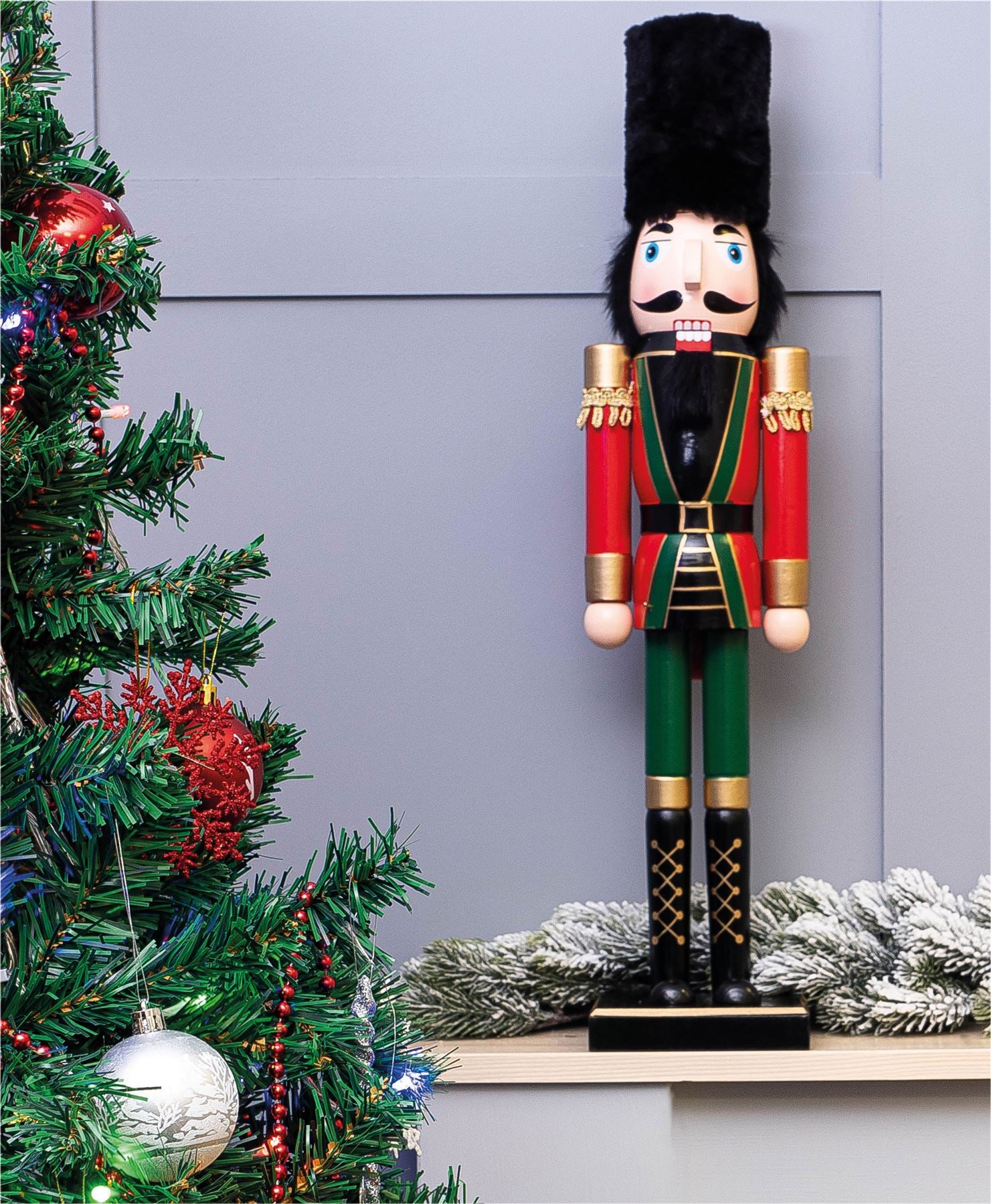Large 60cm Traditional Christmas Nutcracker Red and Green