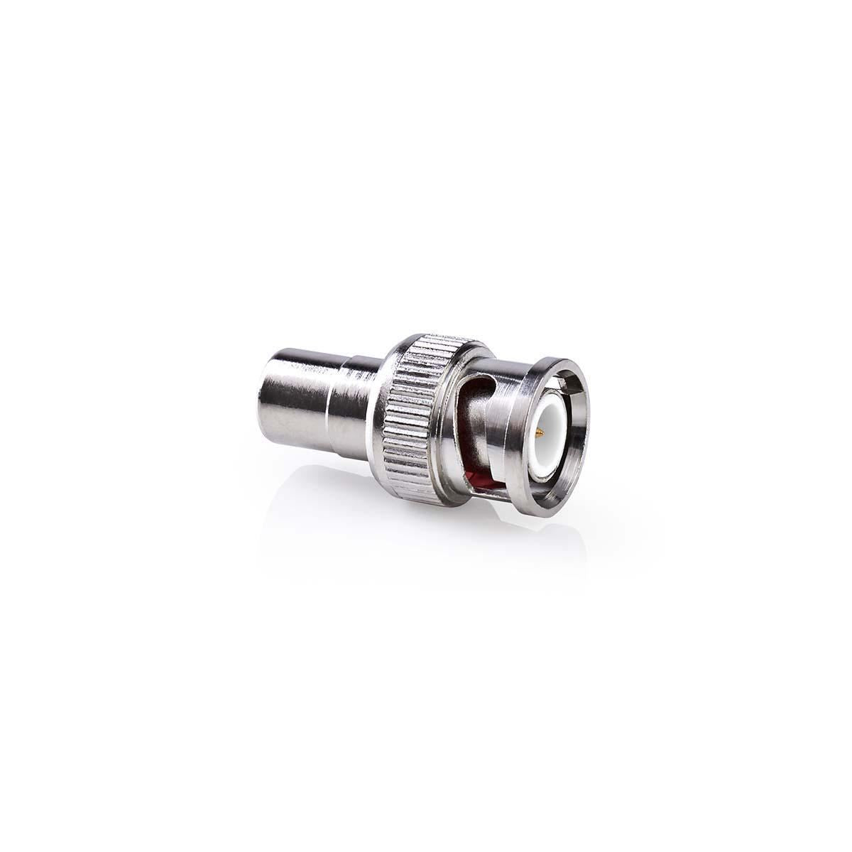 Nedis BNC Adapter | BNC Male | RCA Female | Nickel Plated | 50 Ohm | Straight | Metal | Silver | 10 pcs | Envelope