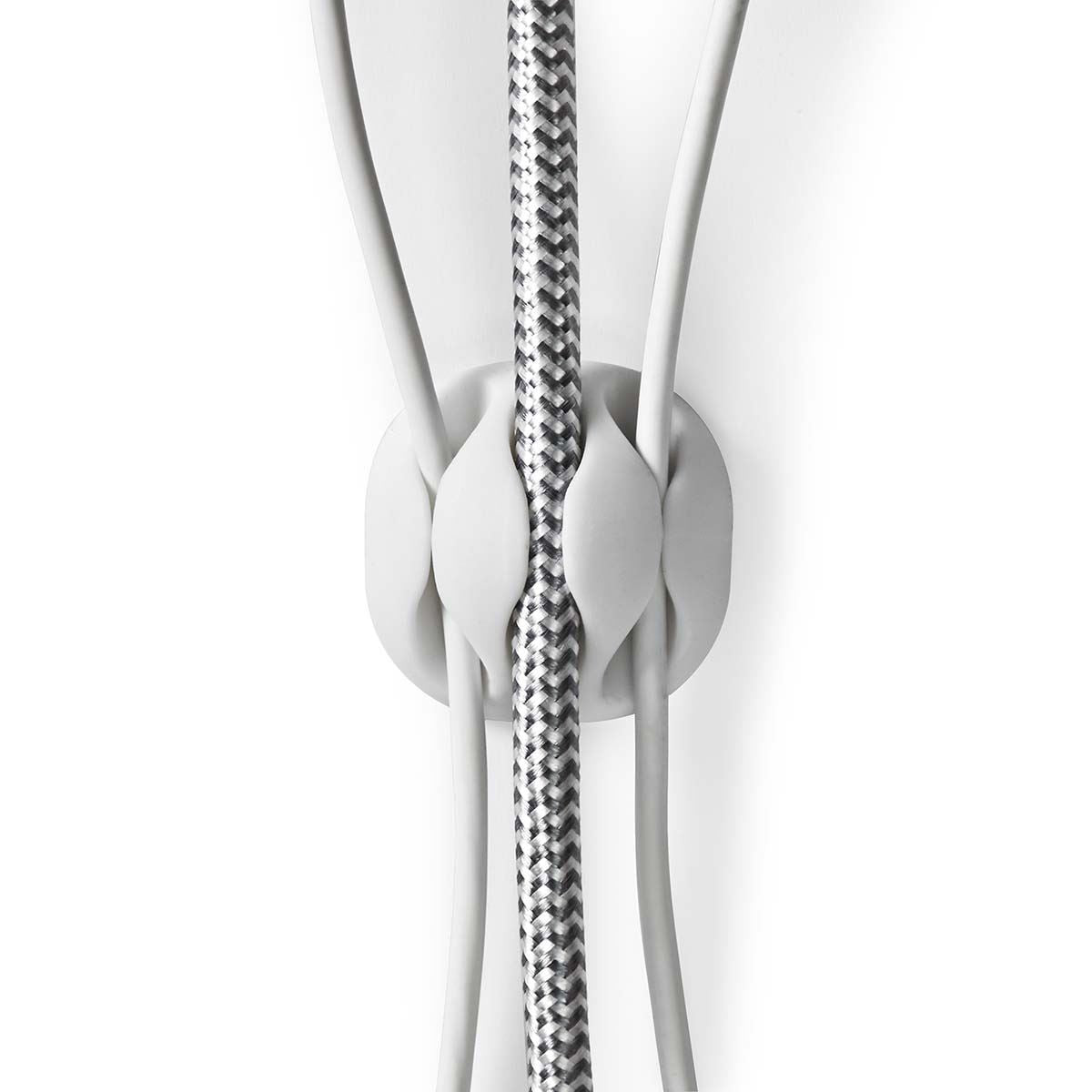 Nedis Cable Management | Cable Clip | Click and Go | 4 pcs | Number of slots: 3 Slots | Maximum cable thickness: 5.3 mm | TPE | White