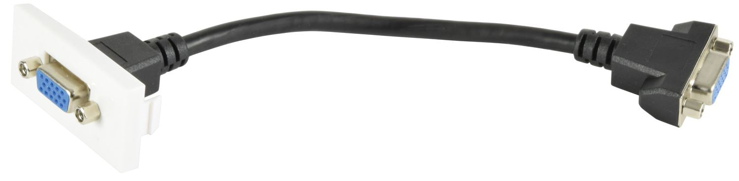 Av:link Keystone Wall Plate Module Outlet Faceplate VGA Socket to Female Tail 25 x 50mm