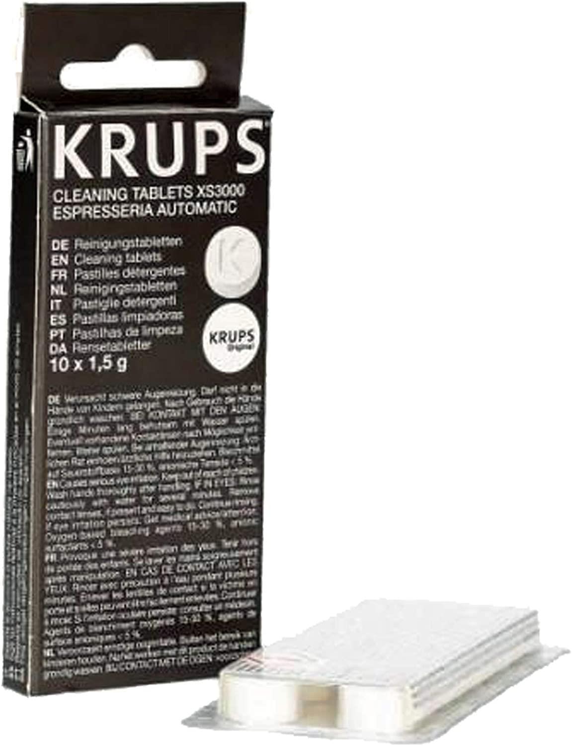 Krups XS300010 Cleaning Tablets for Espresseria Automatique Espresso Coffee Machine (1.5g x 10)