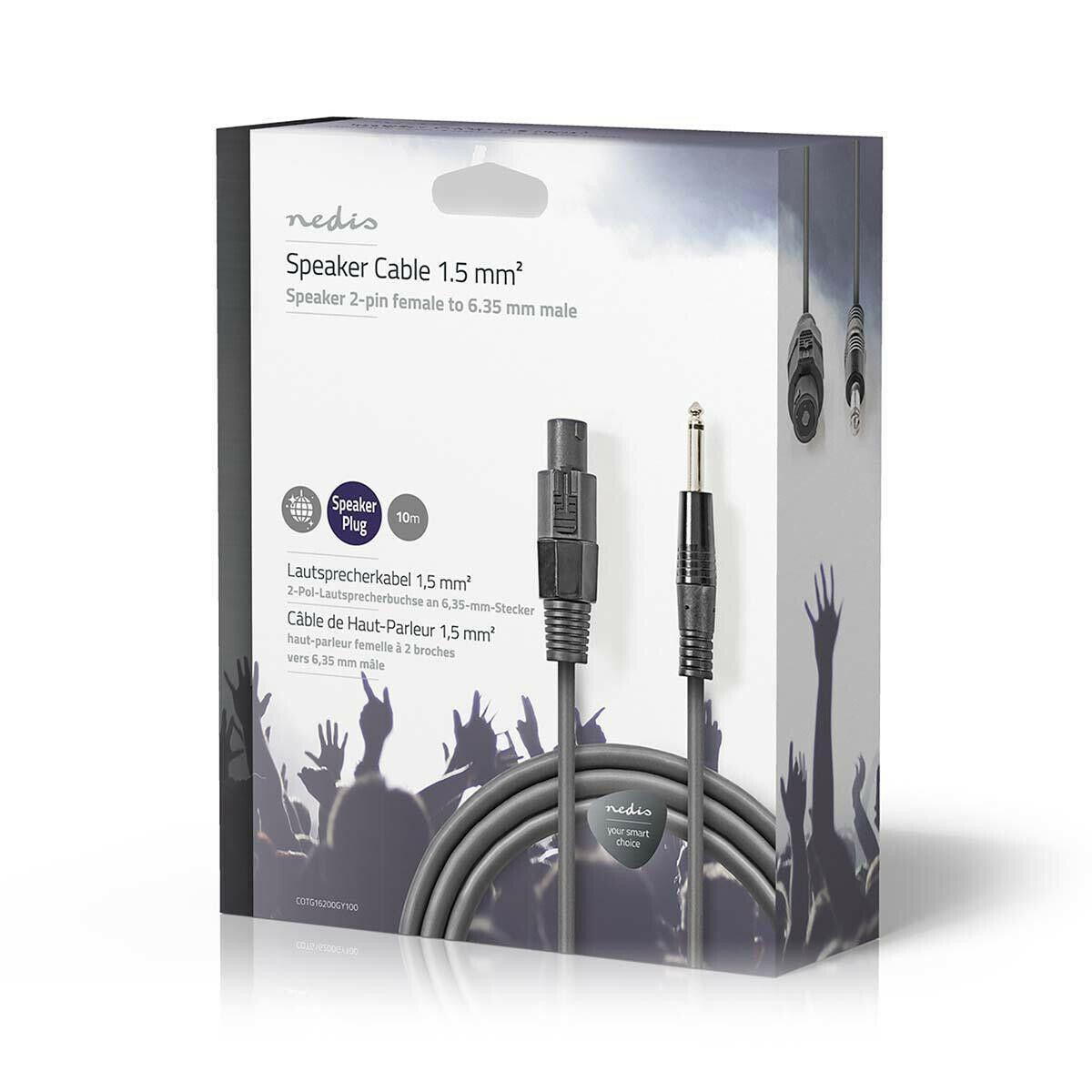 Nedis Speaker Cable | 48 x 0.20 mm | Full Copper| 10.0 m | Round | PVC | Dark Grey | Gift Box