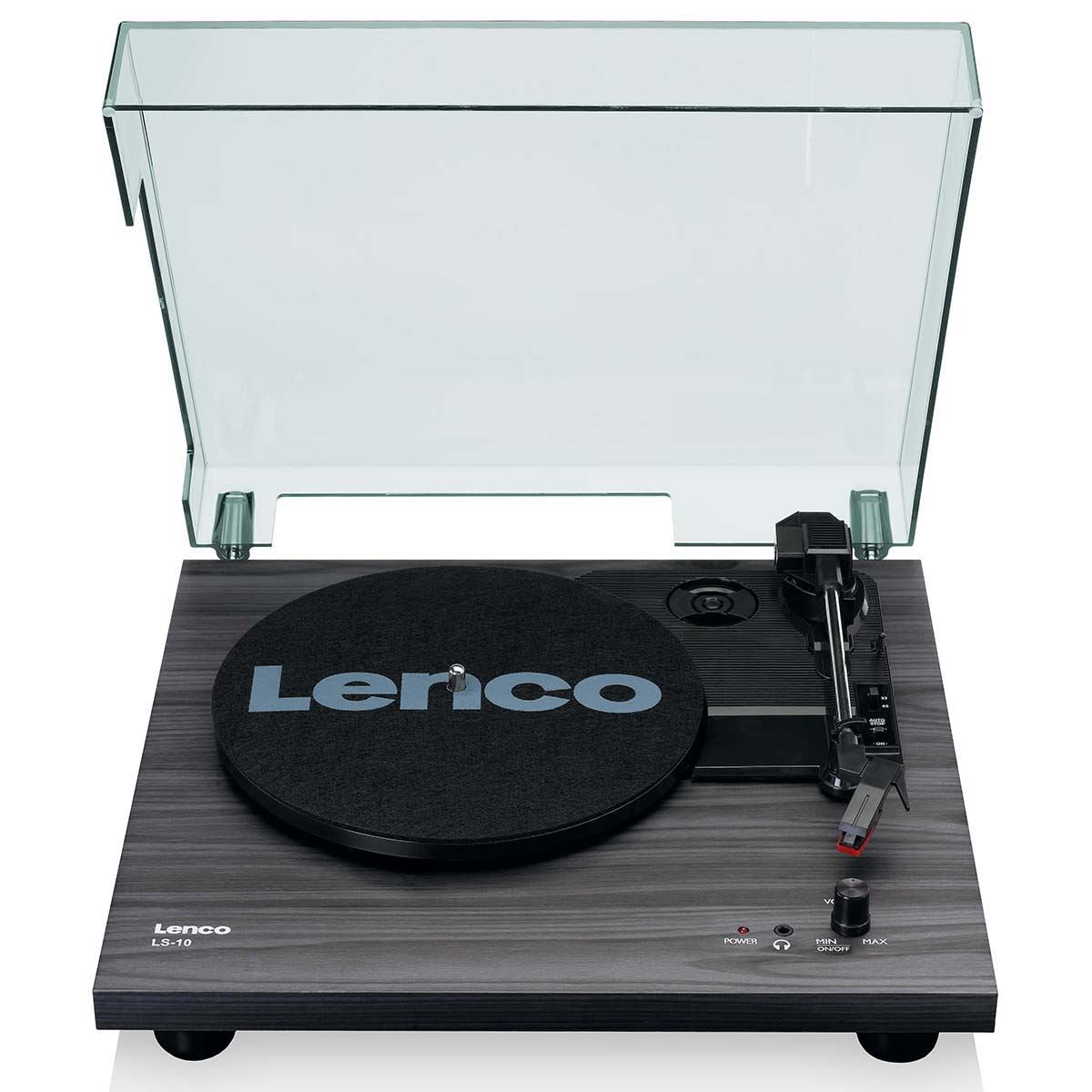 Lenco LS-10BK Wood Viynl Record Turntable with Built-In Speakers - Black