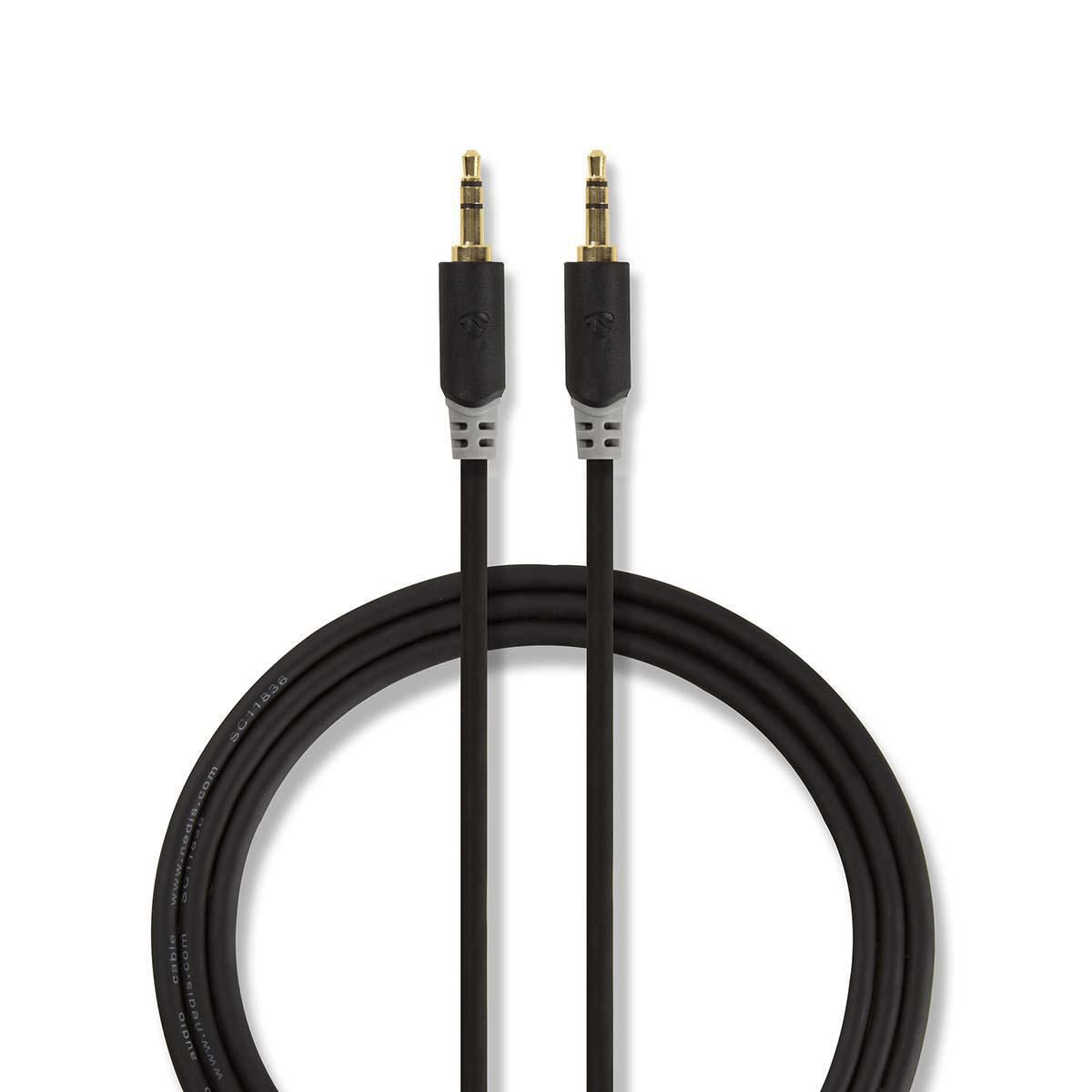 Nedis Stereo Audio Cable | 3.5 mm Male | 3.5 mm Male | Gold Plated | 1.00 m | Round | Anthracite | Box