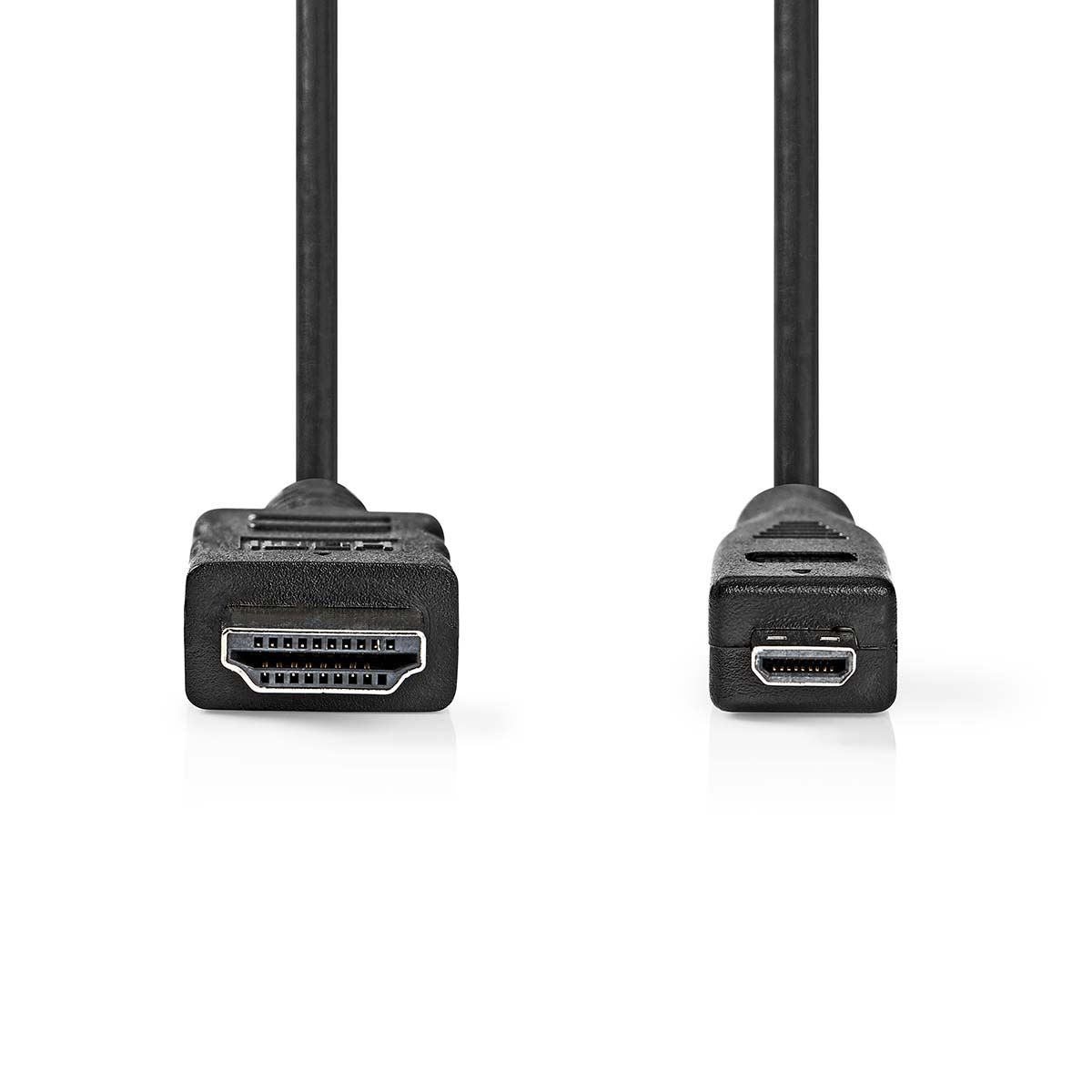 Nedis High Speed HDMI™ Cable with Ethernet | HDMI™ Connector | HDMI™ Micro Connector | 4K@30Hz | 10.2 Gbps | 2.00 m | Round | PVC | Black | Box