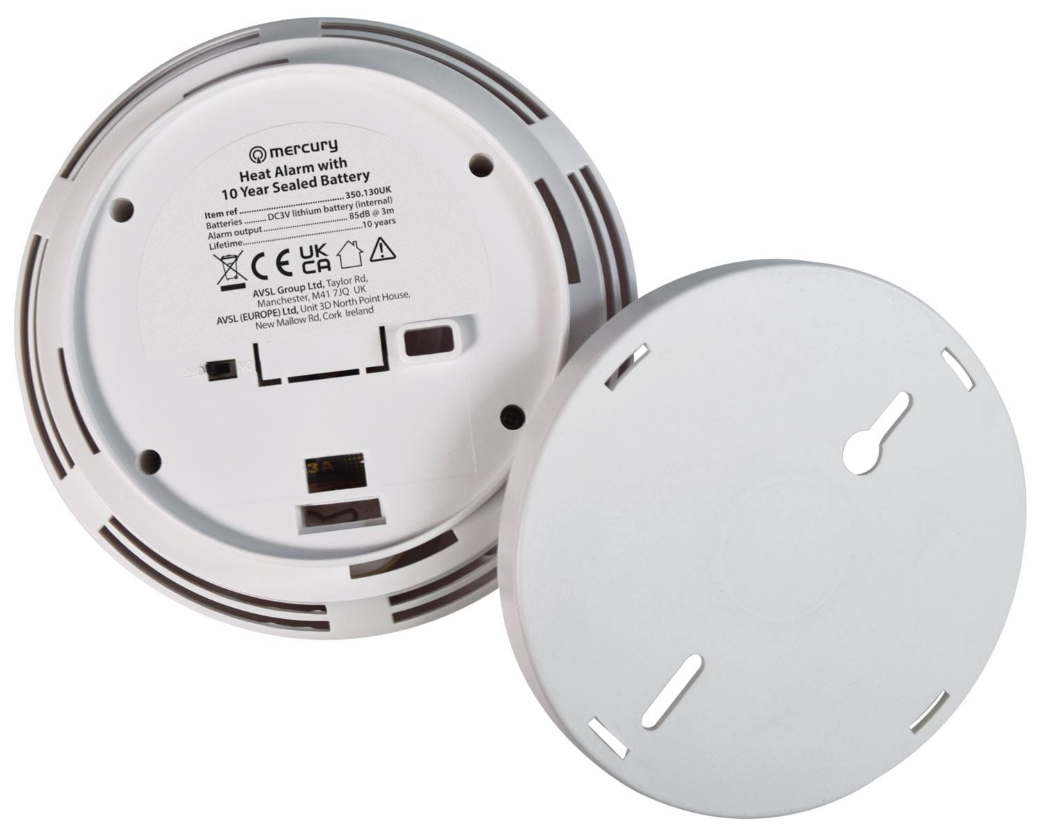 Mercury HD-718 Heat Sensor Alarm with 10 Year Sealed, Battery Replacing and a Simple Install in Kitchens, Garages, linving Rooms and Lofts Alerts to Rapid Temperature Change, White