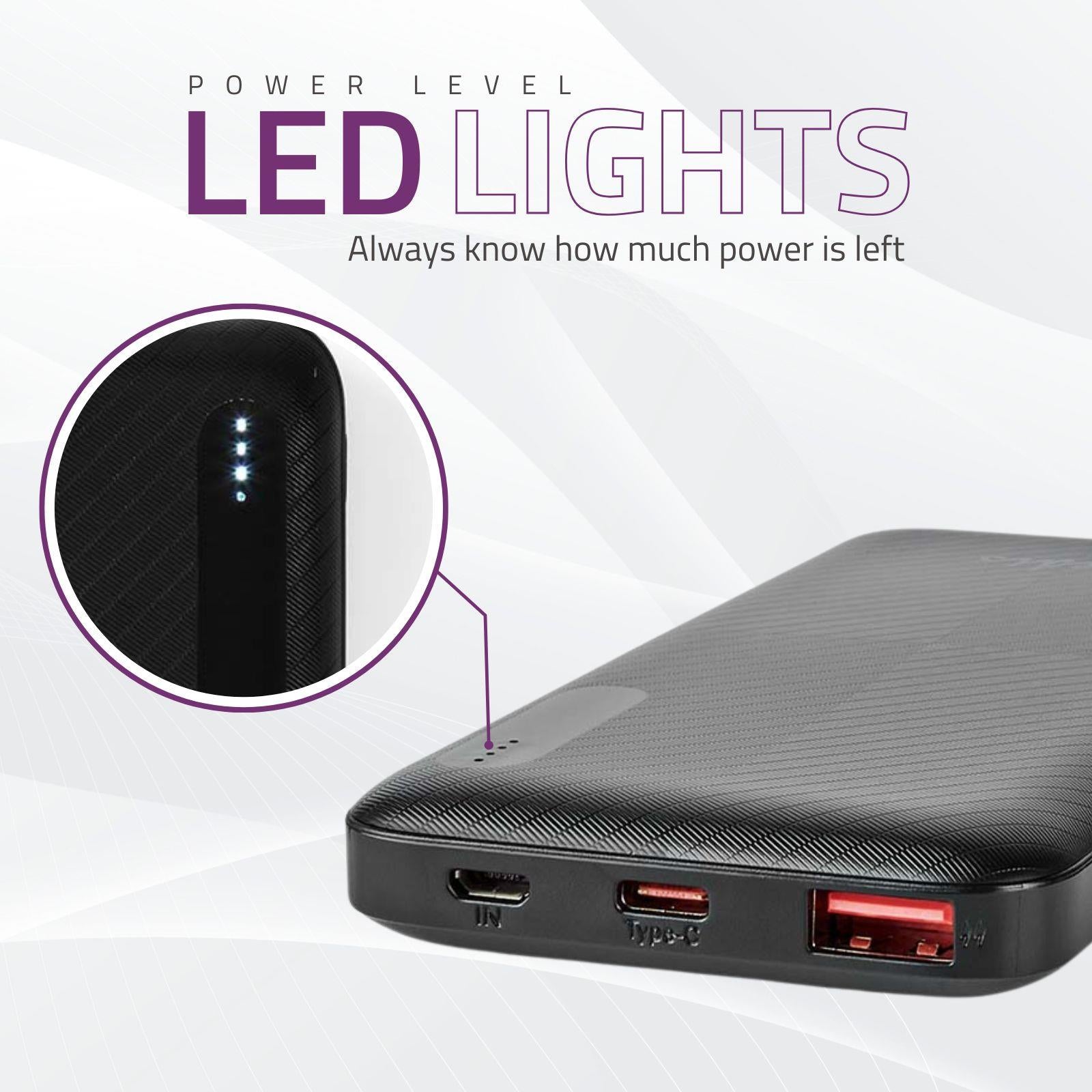 Nedis Powerbank | 10000 mAh | 1.5 / 2.0 / 3.0 A | Number of outputs: 2 | Output connection: 1x USB-A / 1x USB-C™ | Input connection: 1x Micro USB / 1x USB-C™ | PD2.0 18W | Lithium-Polymer