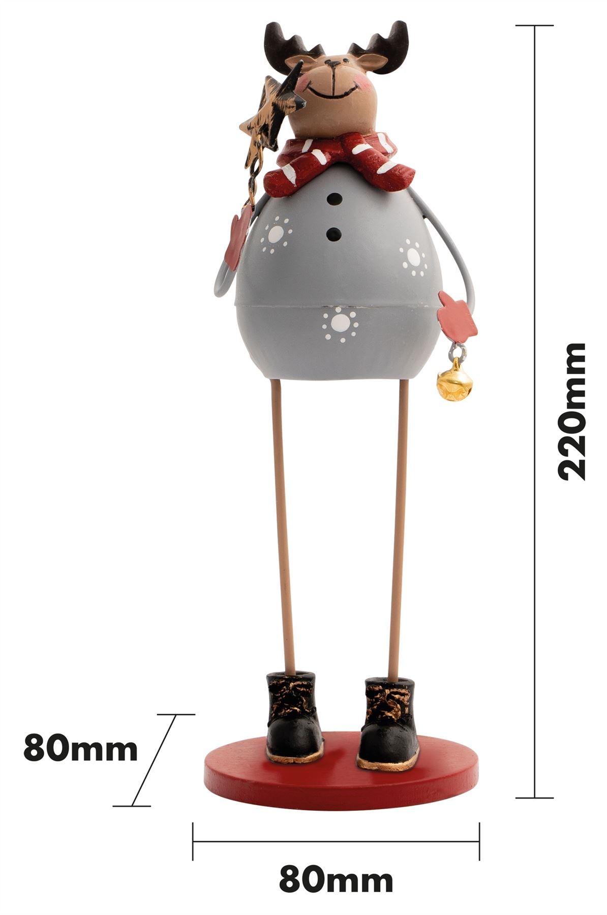 Reindeer Standing 22cm Metal Christmas Decoration Ornament